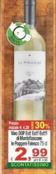 CTS Supermercati Vino bianco offerta