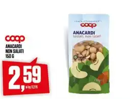 Coop co-op ANACARDI tostati, non salati offerta