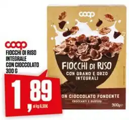 Coop Fiocchi di riso integrale con cioccolato coop offerta