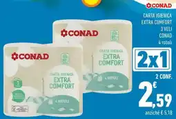 Conad Superstore Carta igienica extra comfort 3 veli Conad offerta