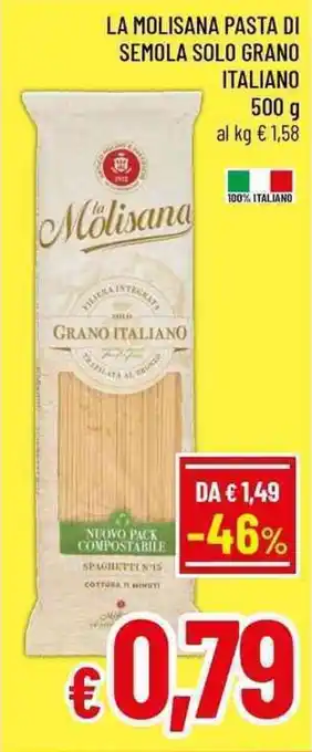 A&O La molisana pasta di semola solo grano italiano offerta