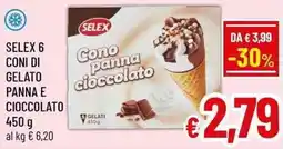 A&O Selex 6 coni di gelato panna e cioccolato offerta