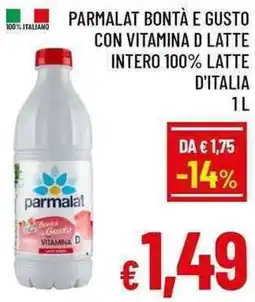 A&O Parmalat bontà e gusto con vitamina d latte intero 100% latte d'italia offerta