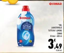 Conad City Gel lavastoviglie tutto in 1 limone conad offerta
