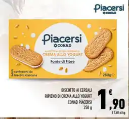 Conad City Biscotto ai cereali ripieno di crema allo yogurt conad piacersi offerta