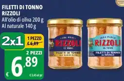 Tigros Filetti di tonno rizzoli offerta