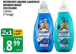 Tigros Detersivo liquido lavatrice wonder wash coccolino offerta