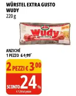 Tigros Würstel extra gusto wudy offerta