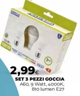 Coop Set 3 pezzi goccia offerta