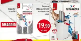 Acqua & Sapone Separator Kit Lavapavimenti con separatore acqua offerta