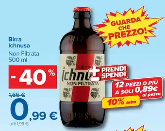 Carrefour Birra Ichnusa Non Filtrata offerta