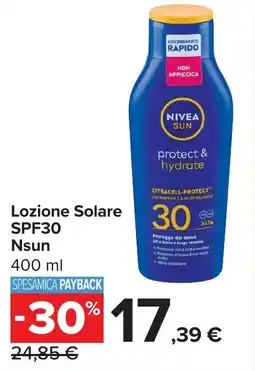 Carrefour Lozione Solare SPF30 Nsun offerta