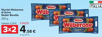 Carrefour Wurstel Wuberone di Suino Wuber Beretta offerta