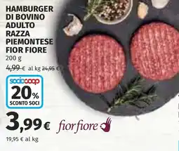 Coop Hamburger di bovino adulto razza piemontese fior fiore offerta
