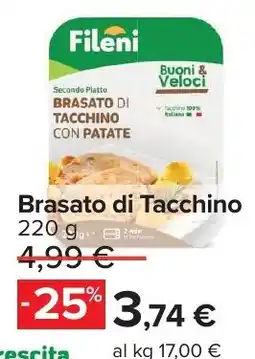 Carrefour Fileni Brasato di Tacchino offerta