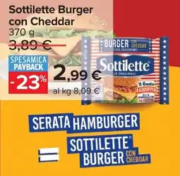 Carrefour Sottilette Burger con Cheddar offerta