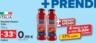 Carrefour Passata Verace Cirio offerta