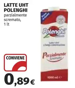 Coop LATTE UHT POLENGHI parzialmente scremato offerta