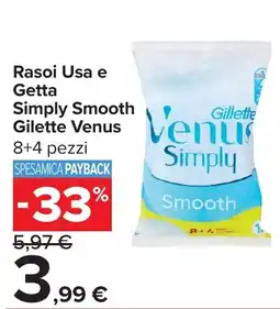 Carrefour Rasoi Usa e Getta Simply Smooth Gillette Venus offerta