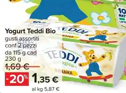Carrefour Yogurt Teddi Bio offerta