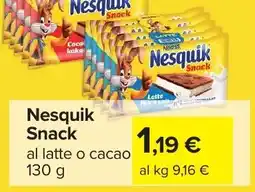 Carrefour Nesquik Snack al latte o cacao offerta
