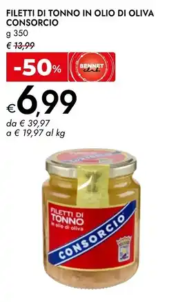 Bennet Filetti di tonno in olio di oliva Consorcio offerta