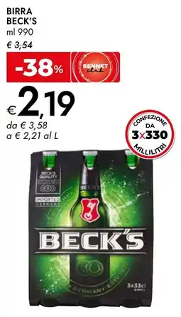 Bennet Birra Beck's offerta