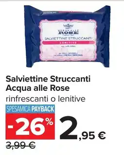 Carrefour Salviettine Struccanti Acqua alle Rose offerta