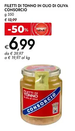 Bennet Filetti di tonno in olio di oliva Consorcio offerta