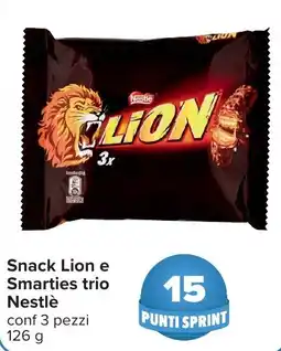 Carrefour Snack Lion e Smarties trio Nestlè offerta
