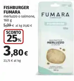 Coop Fishburger fumara merluzzo o salmone, offerta