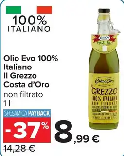Carrefour Olio Evo 100% Italiano Il Grezzo d'Oro offerta