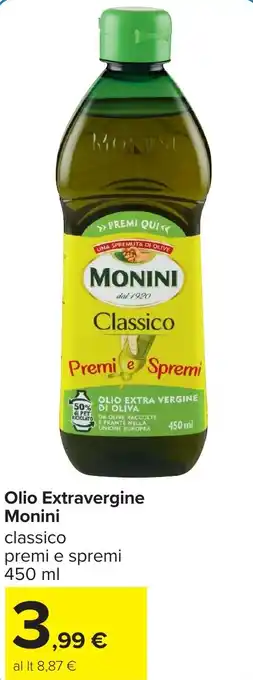 Olio Extravergine Monini classico premi e spremi