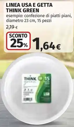 Coop LINEA USA E GETTA THINK GREEN offerta