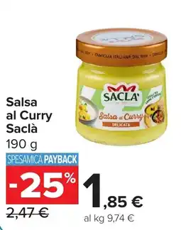 Carrefour Salsa al Curry Saclà offerta