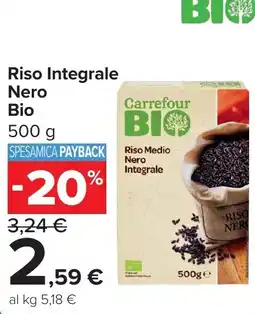 Carrefour Riso Integrale Nero Bio offerta