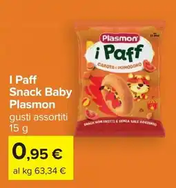 Carrefour I Paff Snack Baby Plasmon offerta