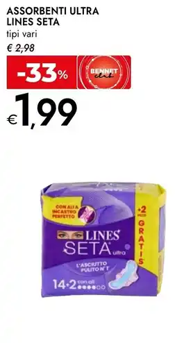Bennet Assorbenti ultra lines seta offerta