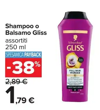 Carrefour Shampoo o Balsamo Gliss offerta