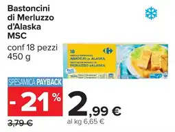 Carrefour Bastoncini di Merluzzo d'Alaska MSC offerta