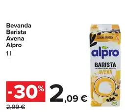 Carrefour Bevanda Barista Avena Alpro offerta