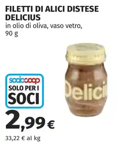 Coop Filetti di alici distese Delicius offerta