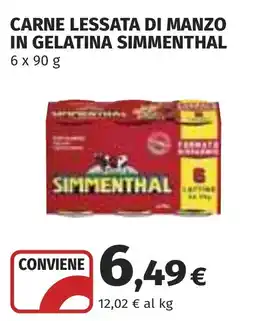 Coop CARNE LESSATA DI MANZO IN GELATINA SIMMMENTHAL offerta