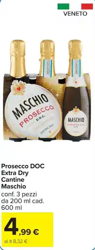 Carrefour Prosecco DOC Extra Dry Cantine Maschio offerta