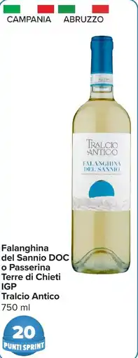 Carrefour Falanghina del Sannio DOC o Passerina Terre di Chieti IGP Tralcio Antico offerta