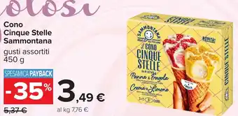 Carrefour Cono Cinque Stelle Sammontana offerta