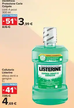Carrefour Collutorio Listerine difesa denti e gengive offerta