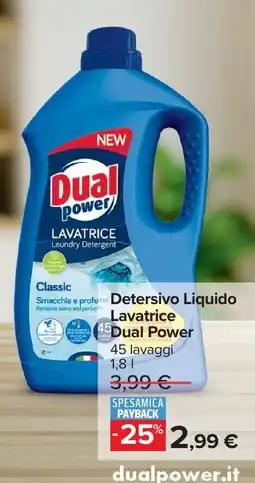 Carrefour Detersivo Liquido Lavatrice Dual Power offerta