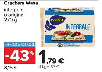 Carrefour Crackers Wasa integrale offerta