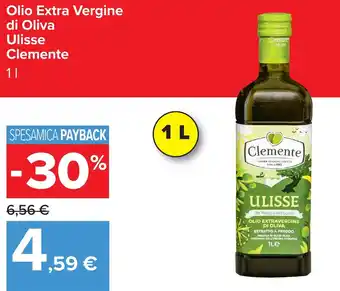 Carrefour Olio Extra Vergine di Oliva Ulisse Clemente offerta